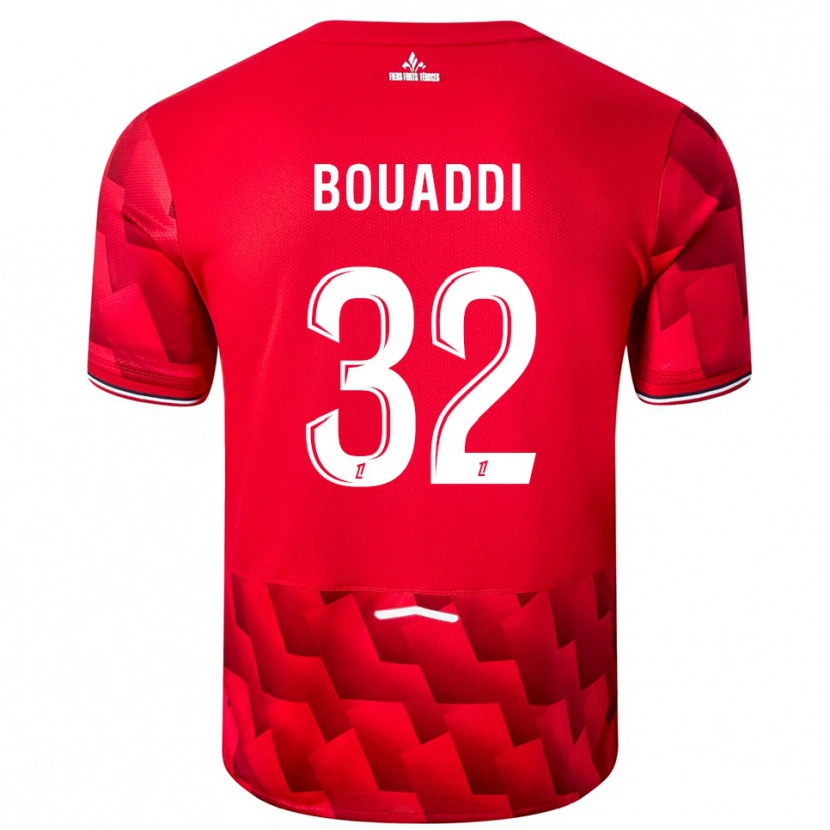 Danxen Kinder Ayyoub Bouaddi #32 Rot Weiß Heimtrikot Trikot 2025/26 T-Shirt Österreich