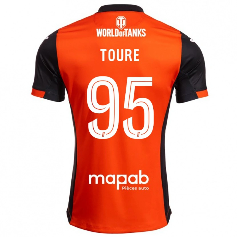 Danxen Kinder Isaak Touré #95 Schwarz Orange Heimtrikot Trikot 2025/26 T-Shirt Österreich