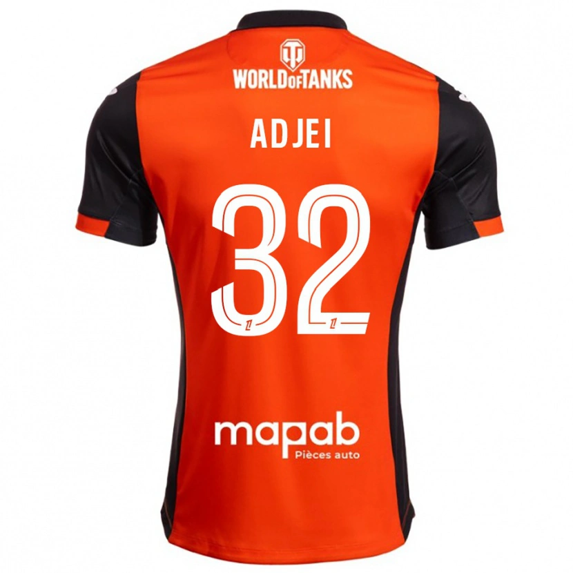 Danxen Kinder Nathaniel Adjei #32 Schwarz Orange Heimtrikot Trikot 2025/26 T-Shirt Österreich