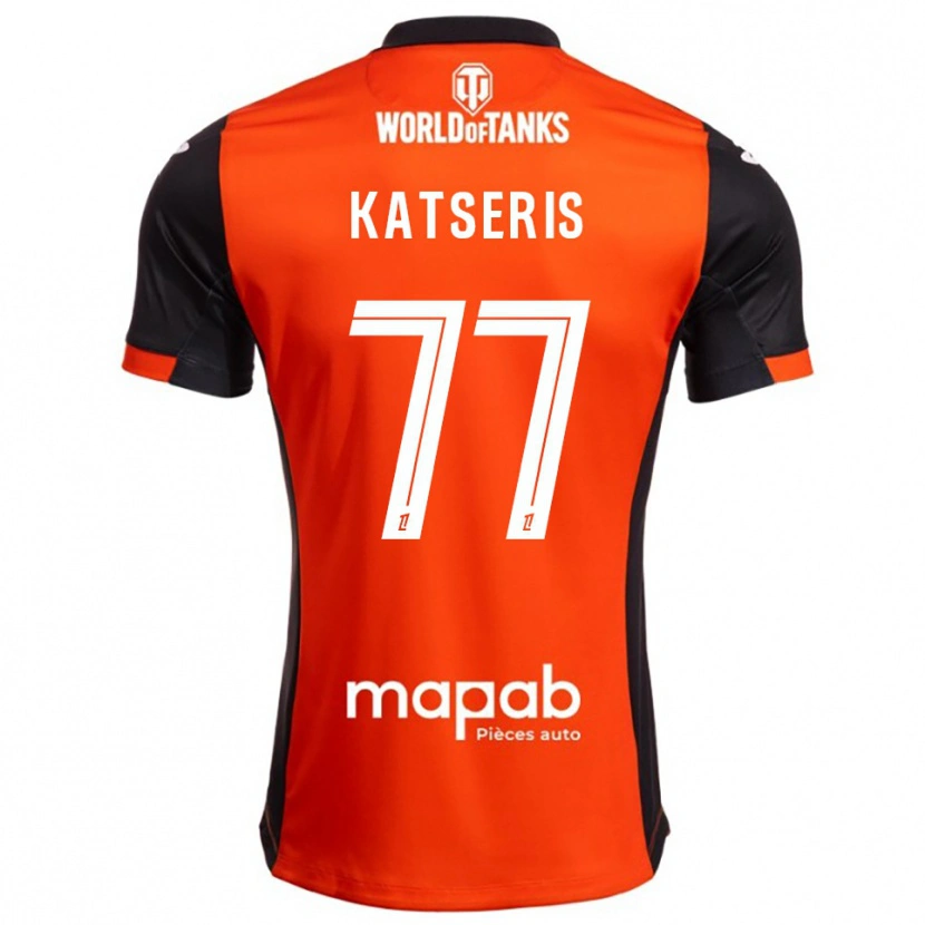 Danxen Kinder Panos Katseris #77 Schwarz Orange Heimtrikot Trikot 2025/26 T-Shirt Österreich