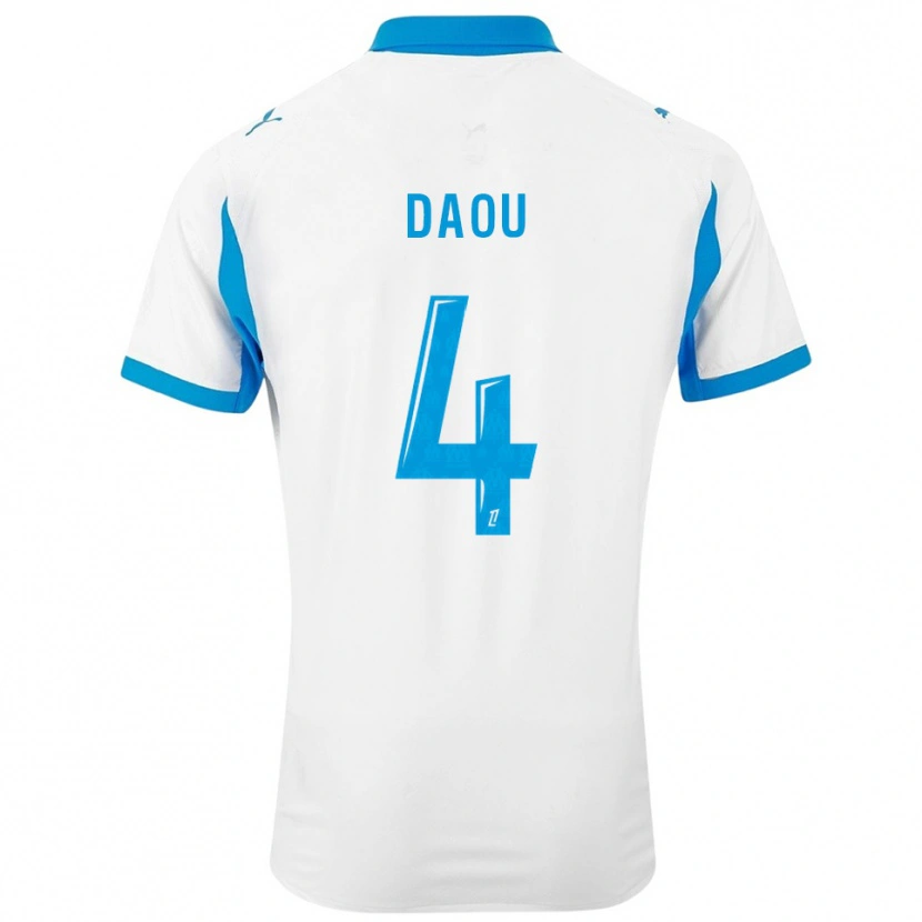 Danxen Kinder Raimane Daou #4 Weiß Himmelblau Heimtrikot Trikot 2025/26 T-Shirt Österreich