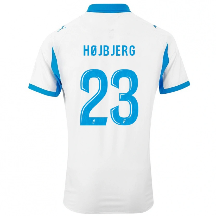 Danxen Kinder Pierre-Emile Højbjerg #23 Weiß Himmelblau Heimtrikot Trikot 2025/26 T-Shirt Österreich