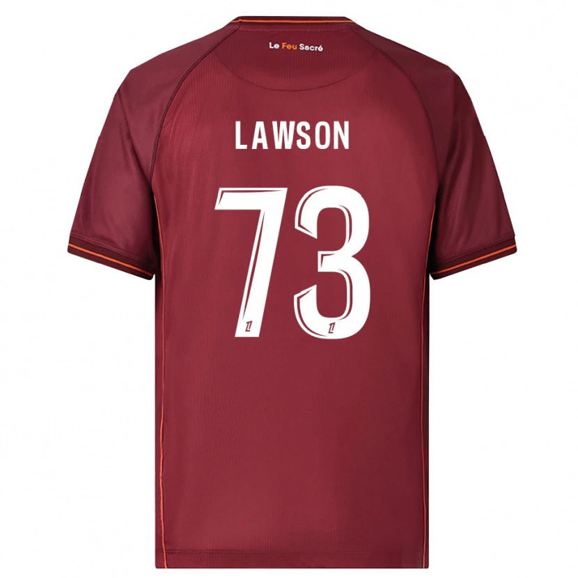 Danxen Kinder Yannis Lawson #73 Burgunderrot Weiß Heimtrikot Trikot 2025/26 T-Shirt Österreich