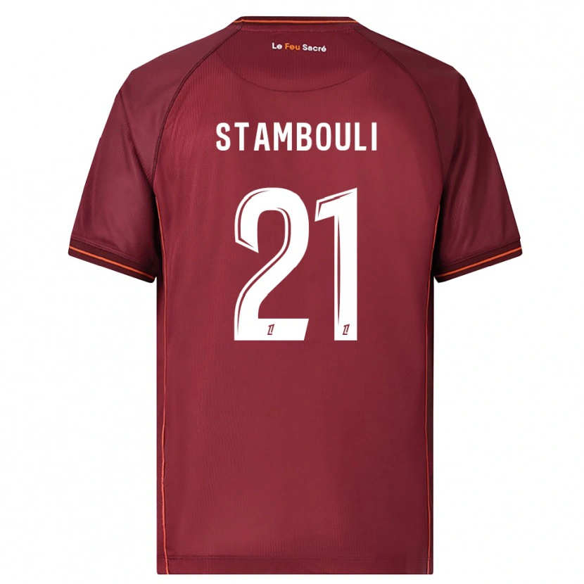Danxen Kinder Benjamin Stambouli #21 Burgunderrot Weiß Heimtrikot Trikot 2025/26 T-Shirt Österreich