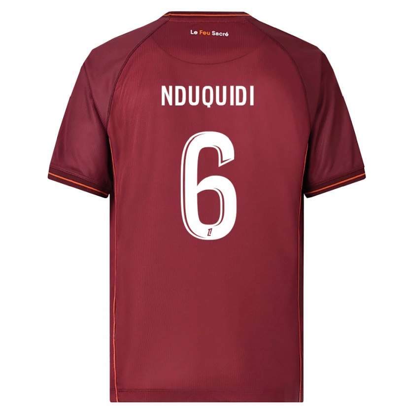 Danxen Kinder Joseph Nduquidi #6 Burgunderrot Weiß Heimtrikot Trikot 2025/26 T-Shirt Österreich