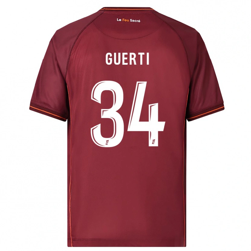 Danxen Kinder Ismaël Guerti #34 Burgunderrot Weiß Heimtrikot Trikot 2025/26 T-Shirt Österreich