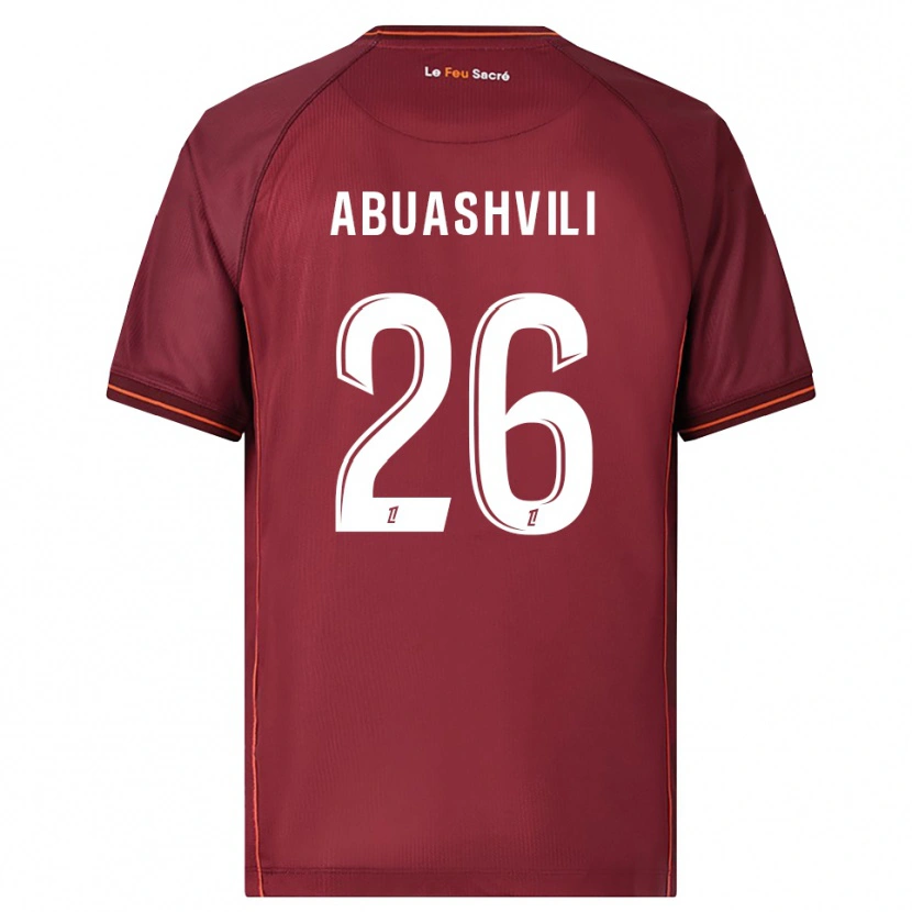 Danxen Kinder Giorgi Abuashvili #26 Burgunderrot Weiß Heimtrikot Trikot 2025/26 T-Shirt Österreich