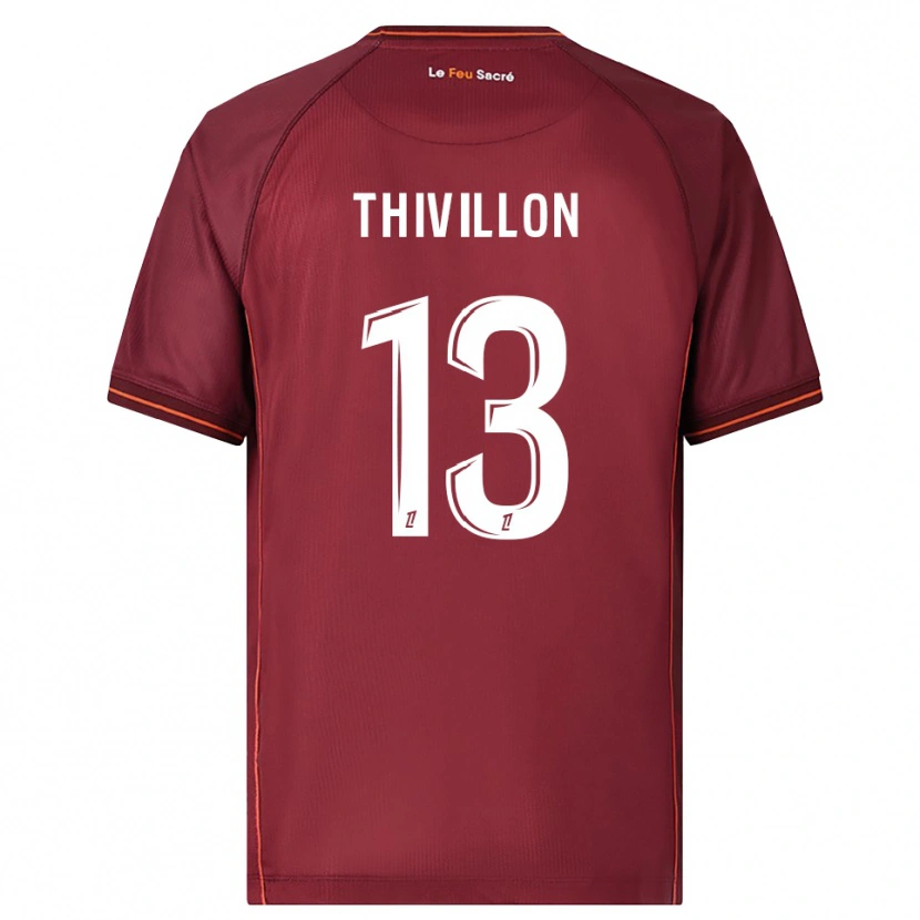 Danxen Kinder Lina Thivillon #13 Burgunderrot Weiß Heimtrikot Trikot 2025/26 T-Shirt Österreich