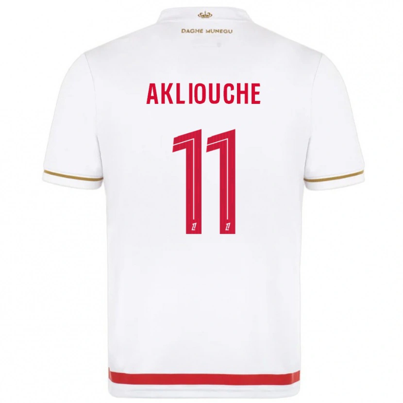 Danxen Kinder Maghnes Akliouche #11 Rot Weiß Heimtrikot Trikot 2025/26 T-Shirt Österreich