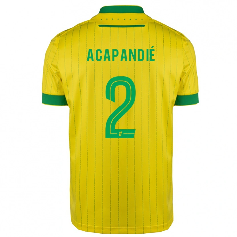 Danxen Kinder Mathieu Acapandié #2 Gelb Grün Heimtrikot Trikot 2025/26 T-Shirt Österreich