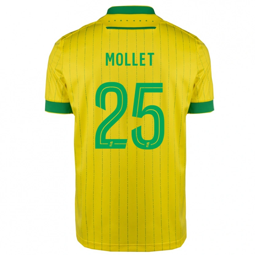 Danxen Kinder Florent Mollet #25 Gelb Grün Heimtrikot Trikot 2025/26 T-Shirt Österreich