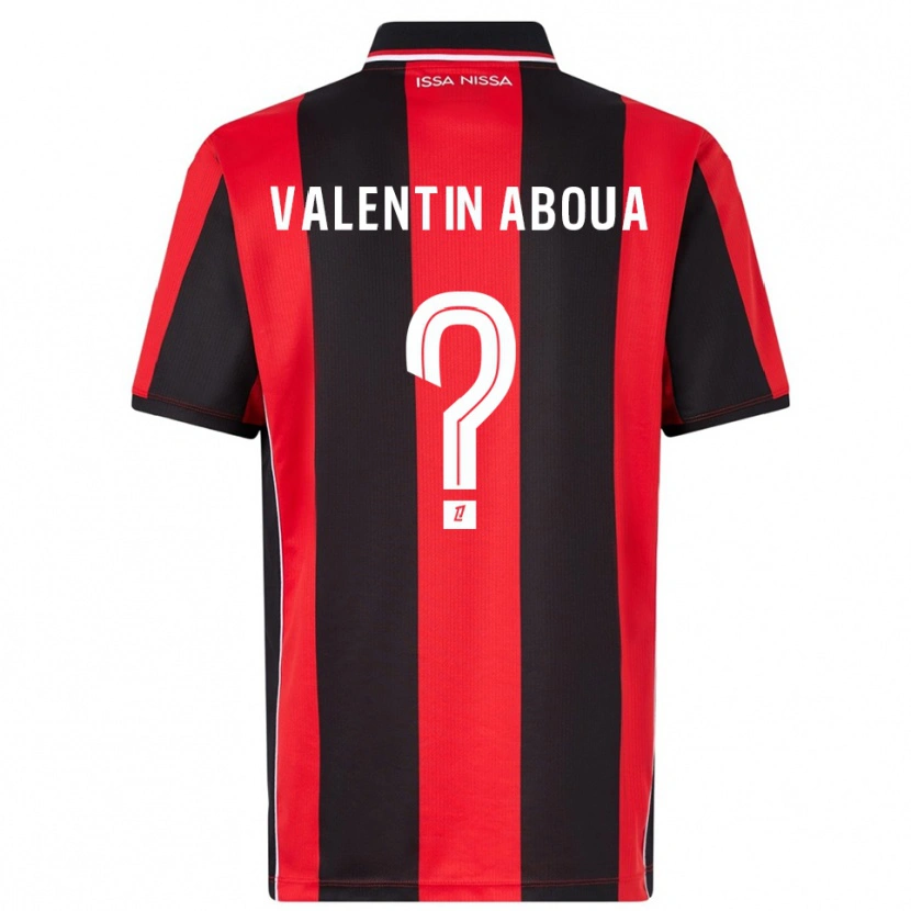 Danxen Kinder Louis Valentin Aboua #0 Rot Schwarz Heimtrikot Trikot 2025/26 T-Shirt Österreich