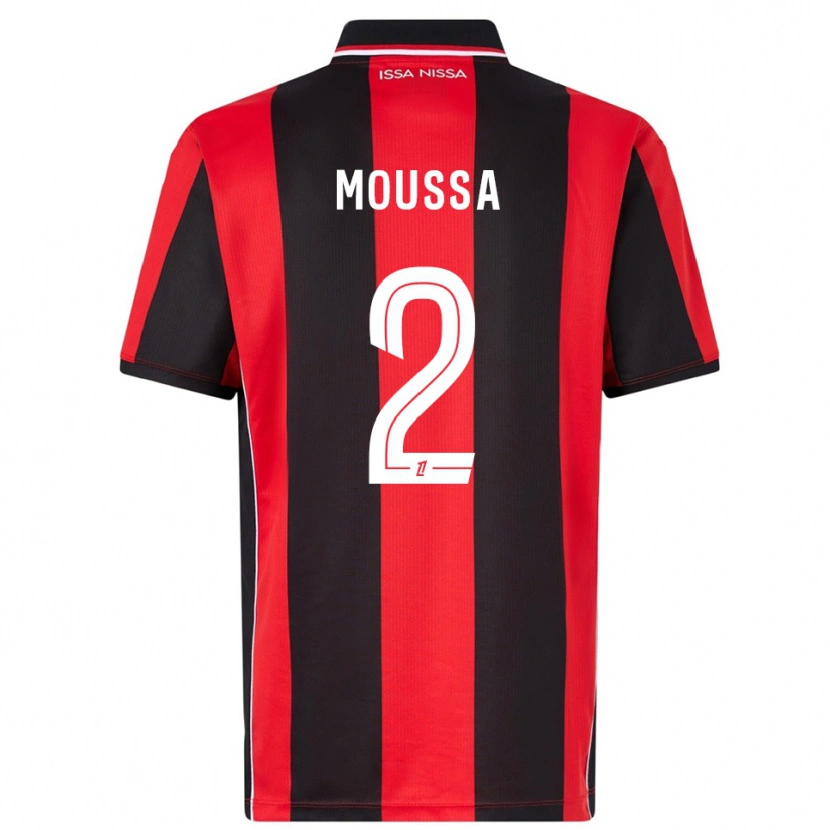 Danxen Kinder Mounir Moussa #2 Rot Schwarz Heimtrikot Trikot 2025/26 T-Shirt Österreich