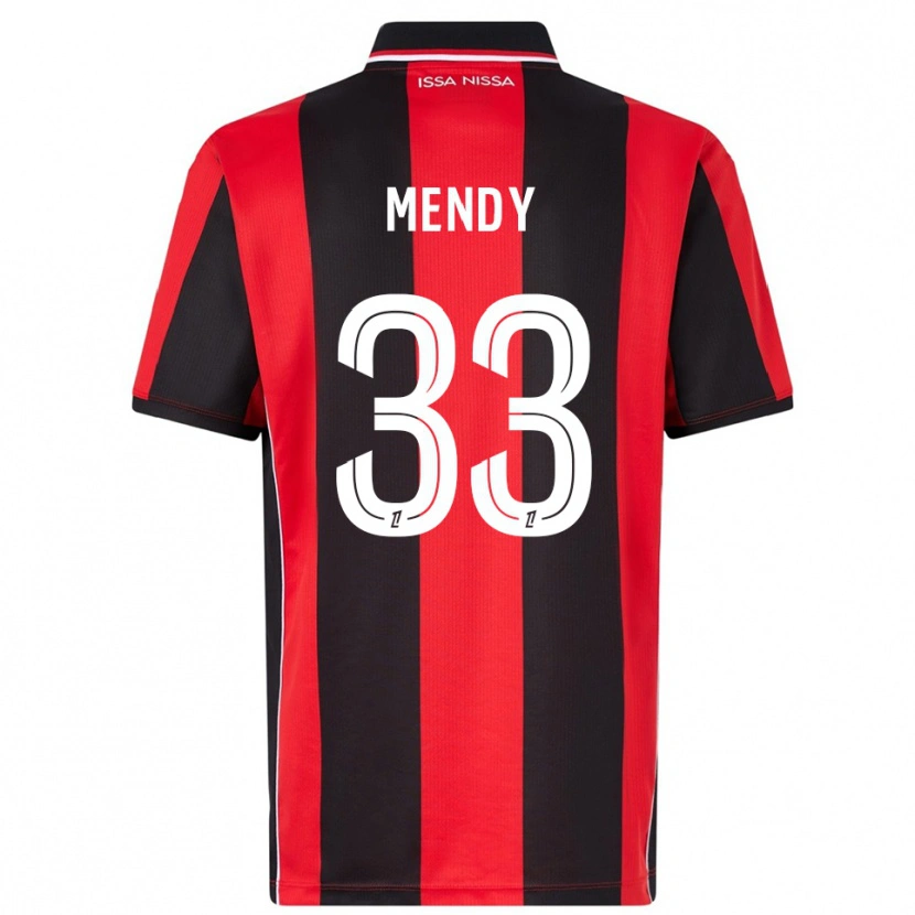 Danxen Kinder Antoine Mendy #33 Rot Schwarz Heimtrikot Trikot 2025/26 T-Shirt Österreich
