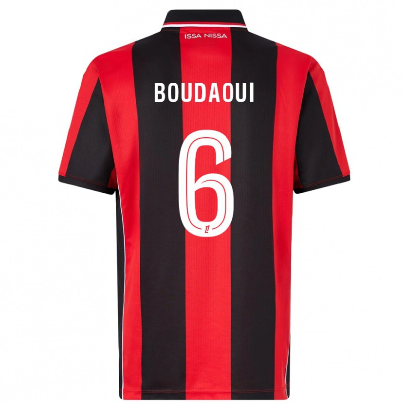 Danxen Kinder Hicham Boudaoui #6 Rot Schwarz Heimtrikot Trikot 2025/26 T-Shirt Österreich