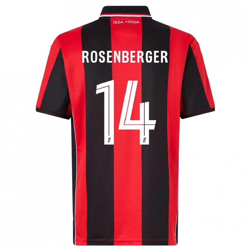 Danxen Kinder Léa Rosenberger #14 Rot Schwarz Heimtrikot Trikot 2025/26 T-Shirt Österreich
