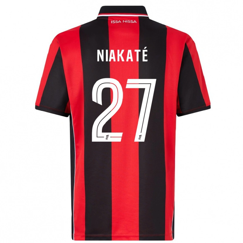 Danxen Kinder Yakaré Niakaté #27 Rot Schwarz Heimtrikot Trikot 2025/26 T-Shirt Österreich