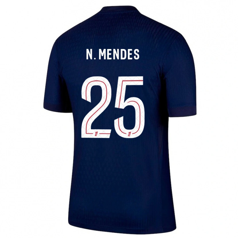 Danxen Kinder Nuno Mendes #25 Marine Rot Heimtrikot Trikot 2025/26 T-Shirt Österreich