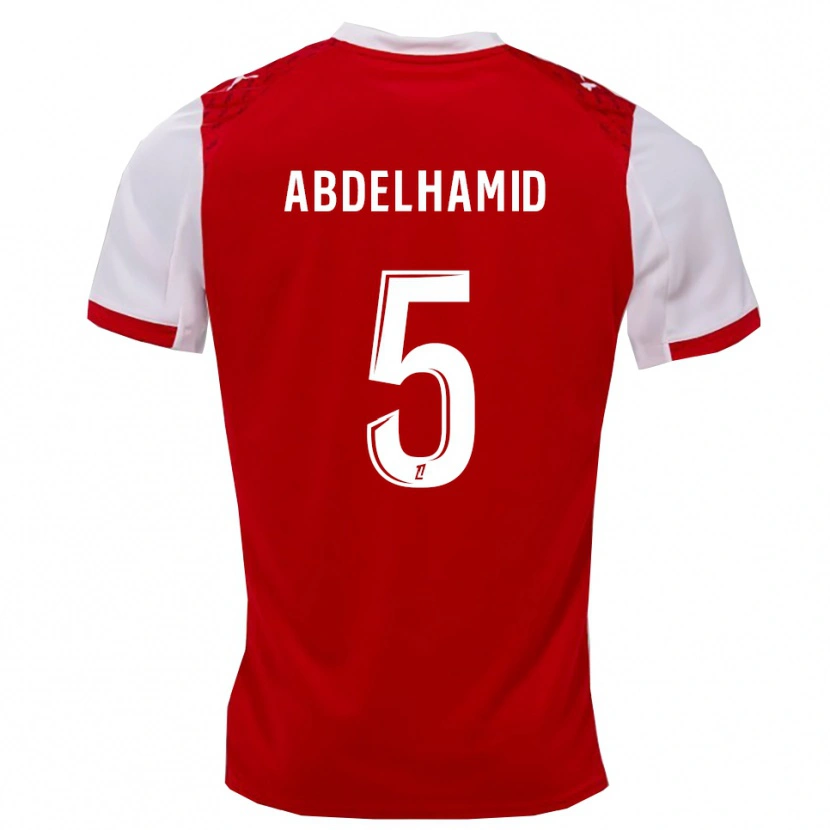 Danxen Kinder Yunis Abdelhamid #5 Rot Weiß Heimtrikot Trikot 2025/26 T-Shirt Österreich