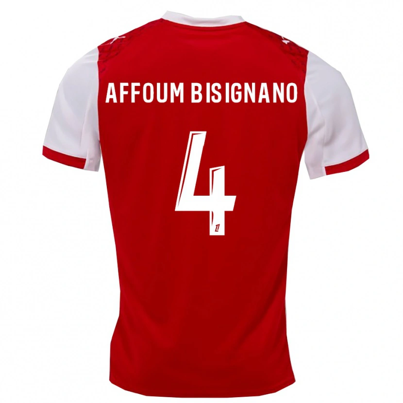 Danxen Kinder Layan Affoum Bisignano #4 Rot Weiß Heimtrikot Trikot 2025/26 T-Shirt Österreich