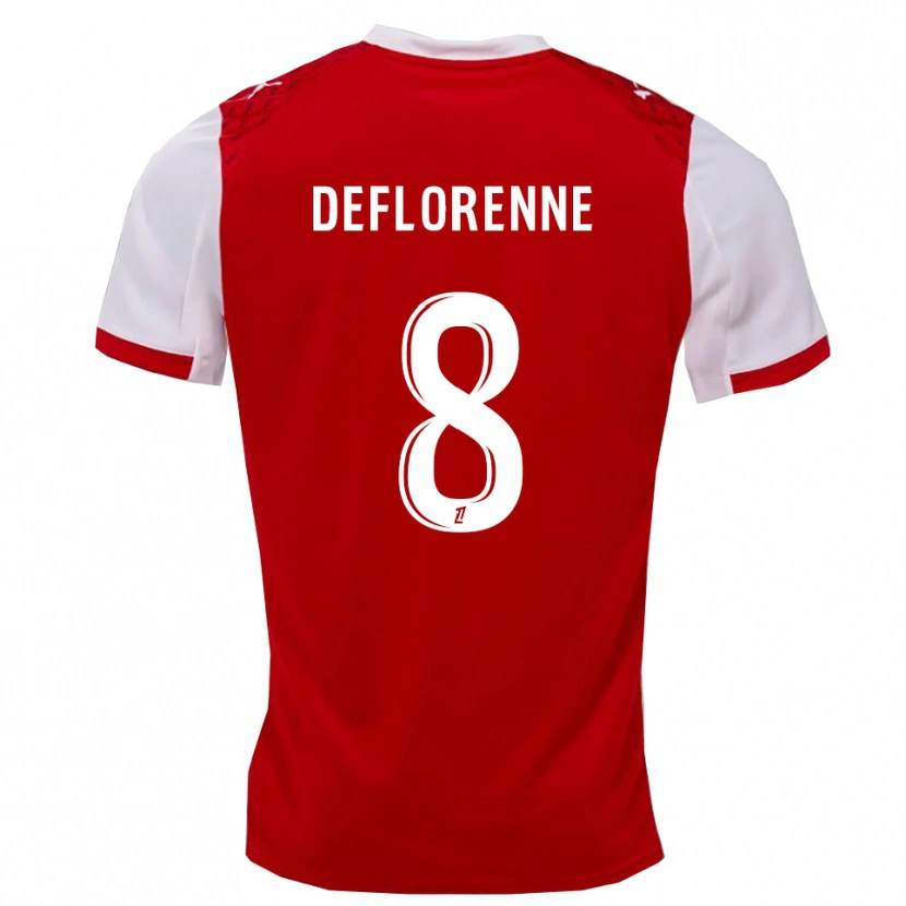 Danxen Kinder Théo Deflorenne #8 Rot Weiß Heimtrikot Trikot 2025/26 T-Shirt Österreich
