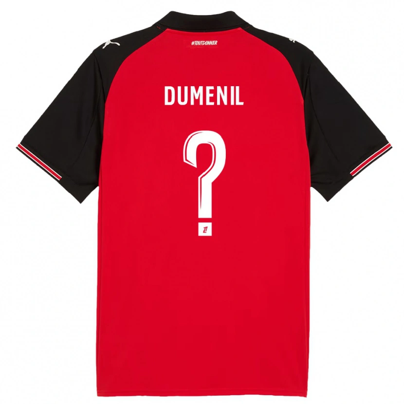 Danxen Kinder Kylian Dumenil #0 Rot Schwarz Heimtrikot Trikot 2025/26 T-Shirt Österreich