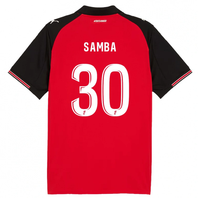 Danxen Kinder Brice Samba #30 Rot Schwarz Heimtrikot Trikot 2025/26 T-Shirt Österreich
