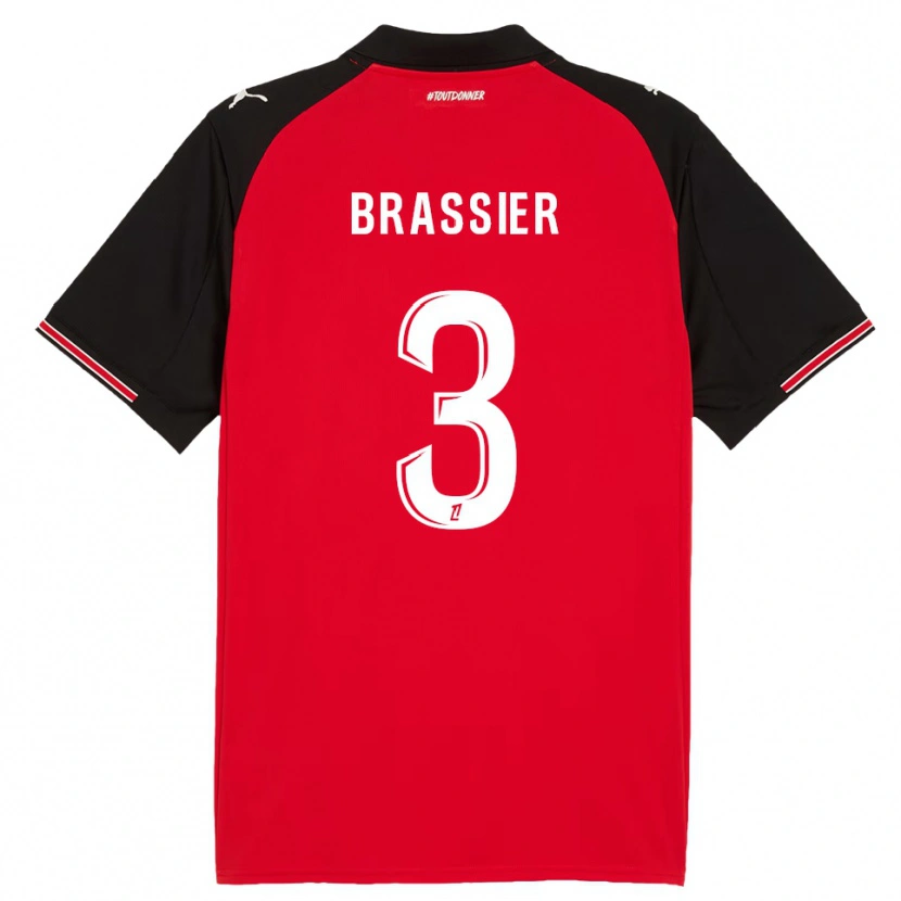 Danxen Kinder Lilian Brassier #3 Rot Schwarz Heimtrikot Trikot 2025/26 T-Shirt Österreich