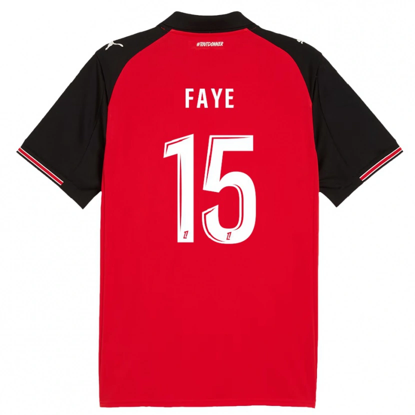 Danxen Kinder Mikayil Faye #15 Rot Schwarz Heimtrikot Trikot 2025/26 T-Shirt Österreich