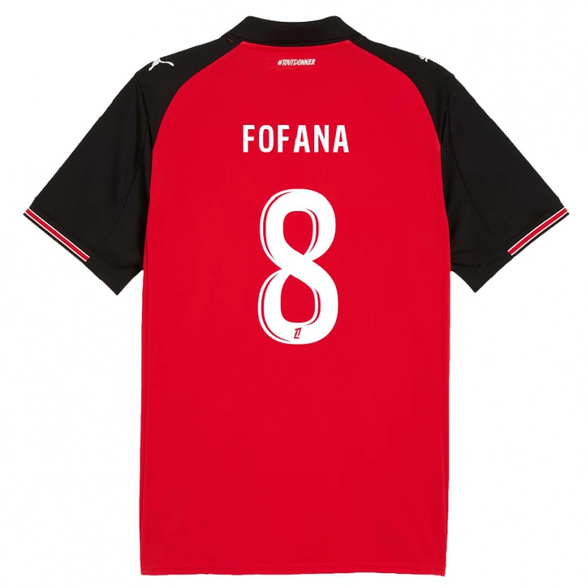 Danxen Kinder Seko Fofana #8 Rot Schwarz Heimtrikot Trikot 2025/26 T-Shirt Österreich