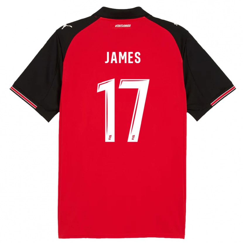 Danxen Kinder Jordan James #17 Rot Schwarz Heimtrikot Trikot 2025/26 T-Shirt Österreich