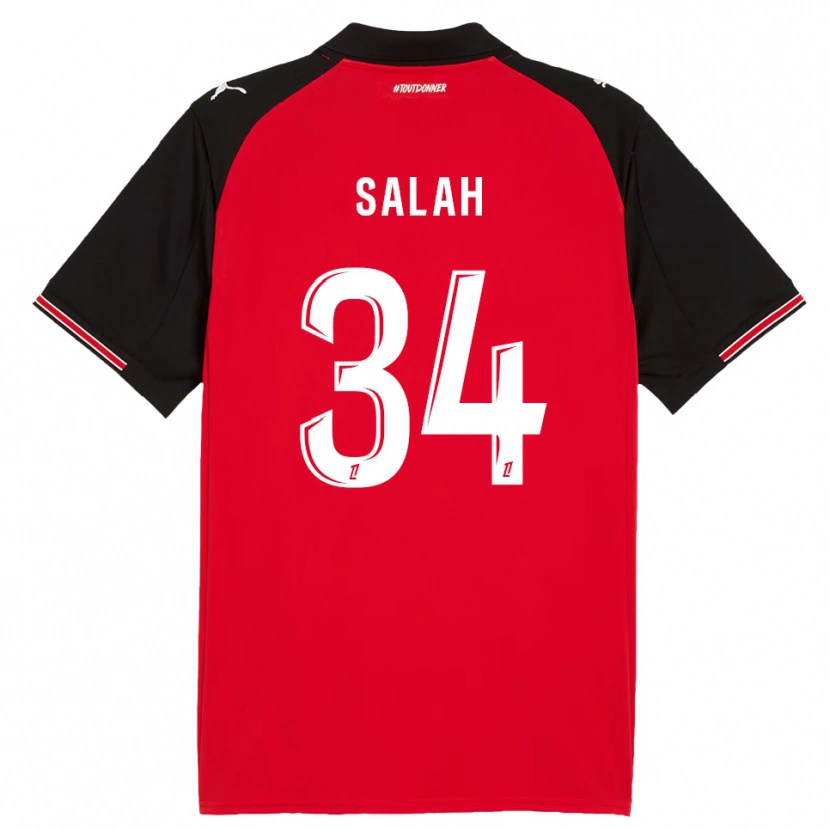 Danxen Kinder Ibrahim Salah #34 Rot Schwarz Heimtrikot Trikot 2025/26 T-Shirt Österreich