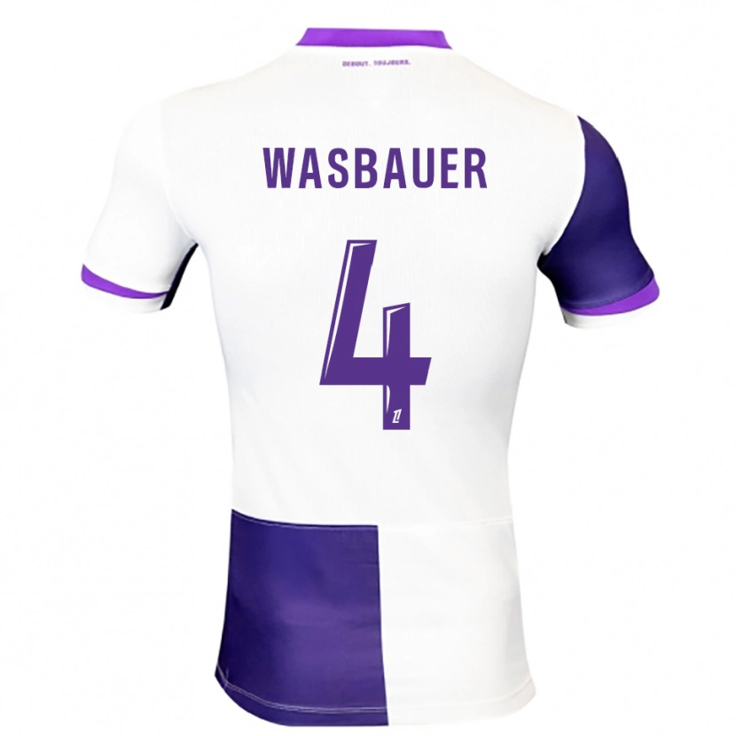 Danxen Kinder Nicolas Wasbauer #4 Lila Weiß Heimtrikot Trikot 2025/26 T-Shirt Österreich