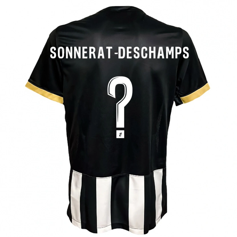 Danxen Kinder Nattio Sonnerat-Deschamps #0 Schwarz Weiß Heimtrikot Trikot 2025/26 T-Shirt Österreich