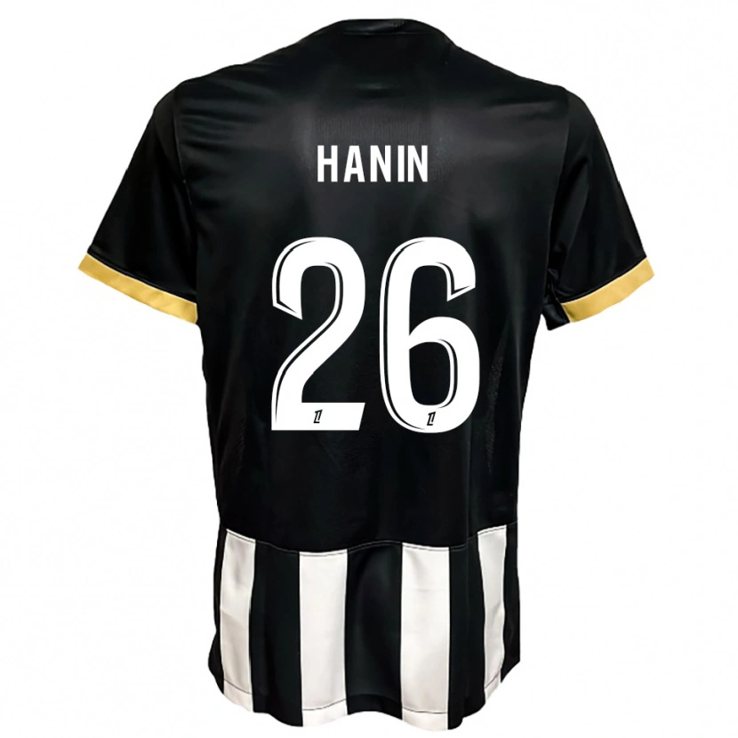 Danxen Kinder Florent Hanin #26 Schwarz Weiß Heimtrikot Trikot 2025/26 T-Shirt Österreich