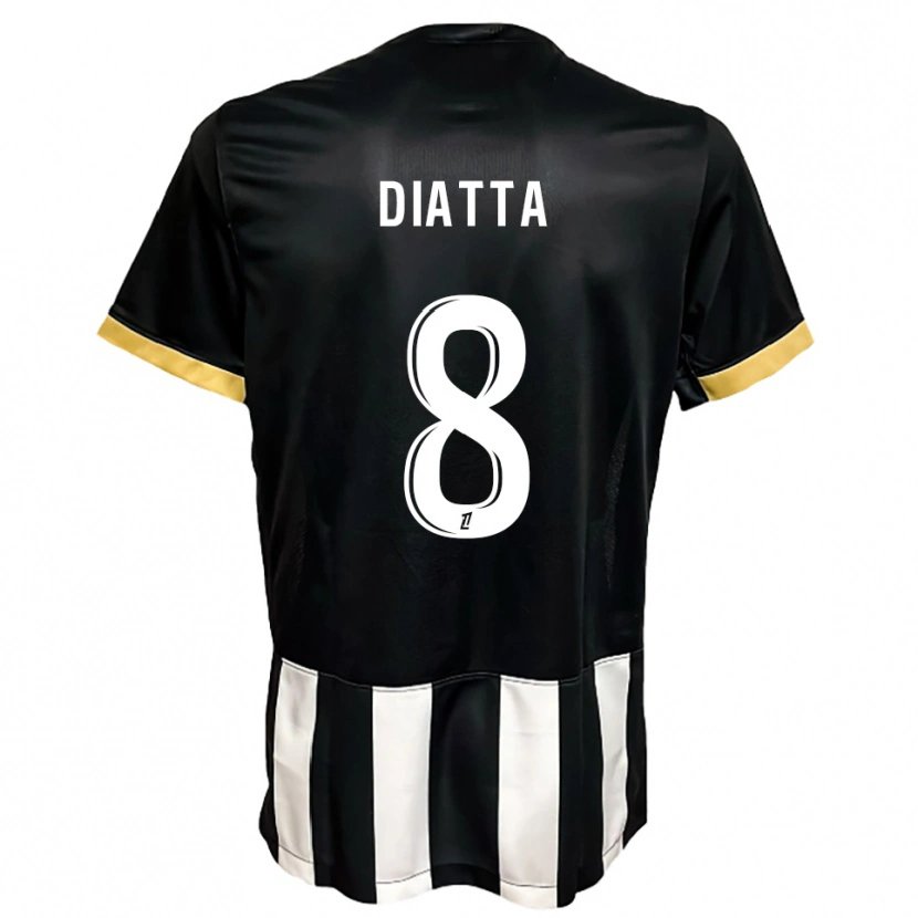Danxen Kinder Bané Diatta #8 Schwarz Weiß Heimtrikot Trikot 2025/26 T-Shirt Österreich