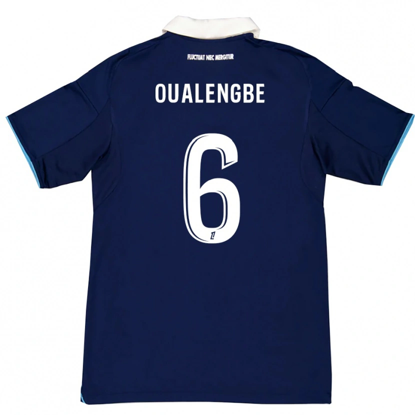 Danxen Kinder Gabriel Oualengbe #6 Dunkelblau Weiß Heimtrikot Trikot 2025/26 T-Shirt Österreich