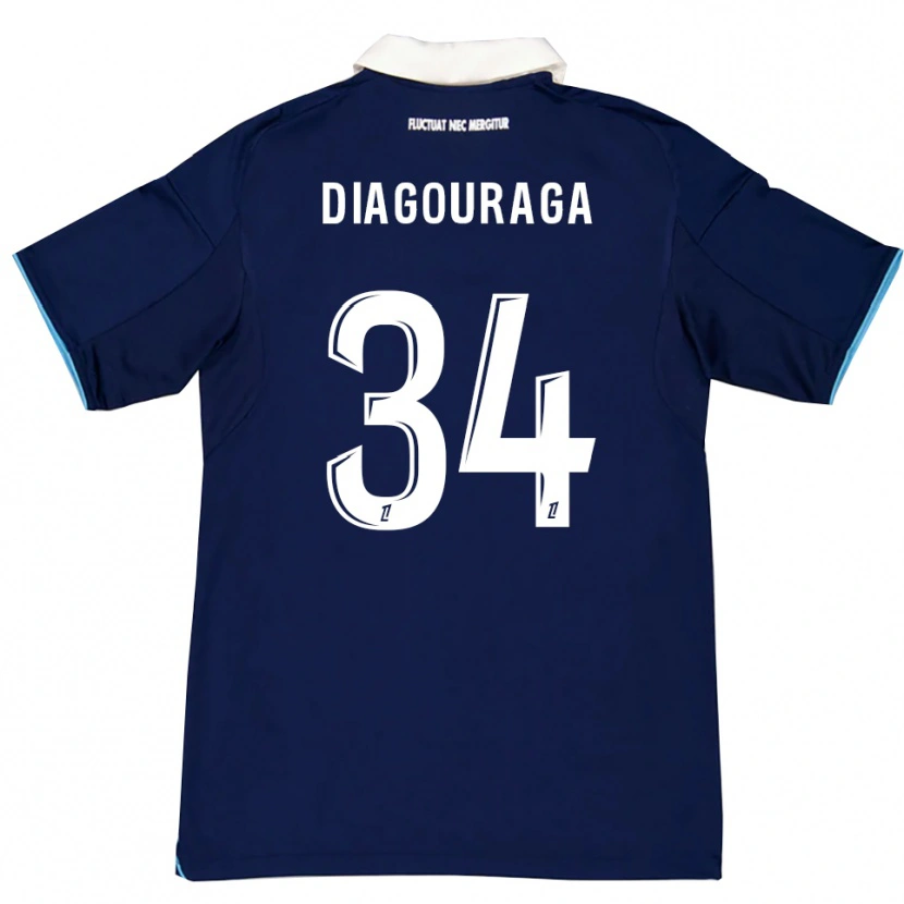 Danxen Kinder Djibril Diagouraga #34 Dunkelblau Weiß Heimtrikot Trikot 2025/26 T-Shirt Österreich