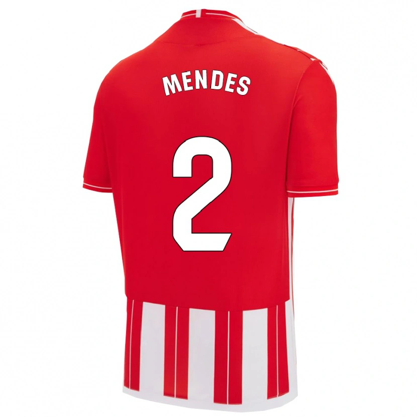 Danxen Kinder Houboulang Mendes #2 Rot Weiß Heimtrikot Trikot 2025/26 T-Shirt Österreich