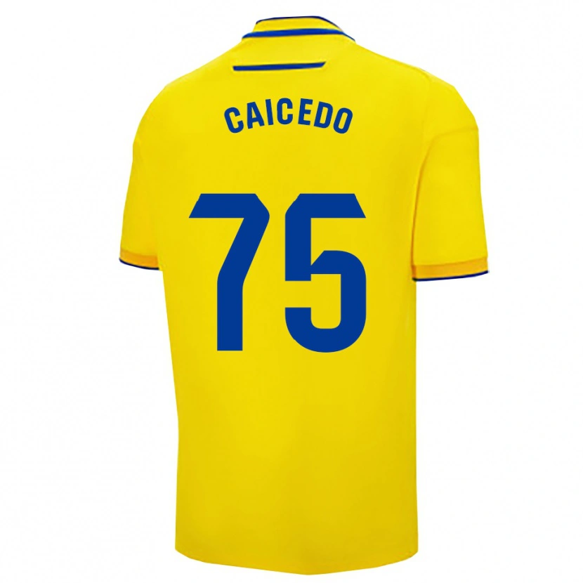 Danxen Kinder Alfred Caicedo #75 Gelb Marine Heimtrikot Trikot 2025/26 T-Shirt Österreich
