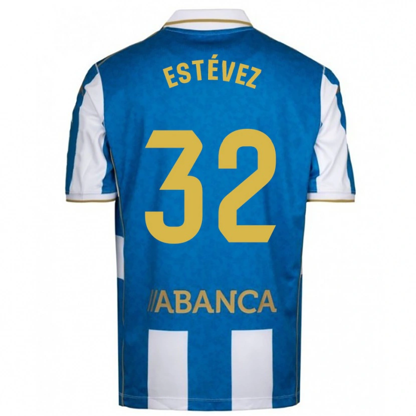 Danxen Kinder Dani Estévez #32 Weiß Blau Heimtrikot Trikot 2025/26 T-Shirt Österreich