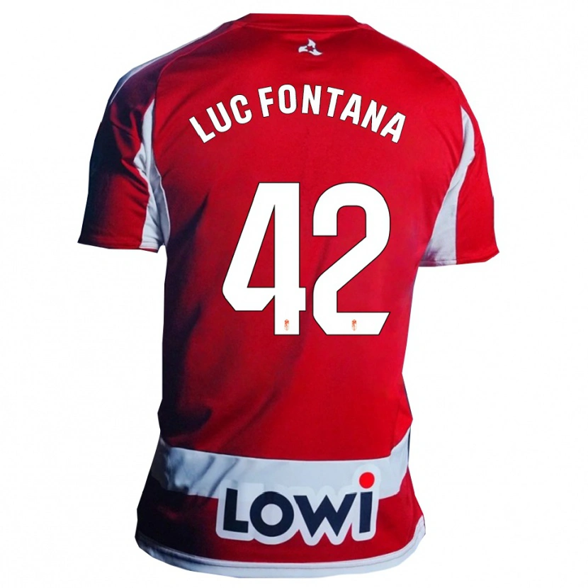 Danxen Kinder Jean Luc Fontana #42 Rot Weiß Heimtrikot Trikot 2025/26 T-Shirt Österreich