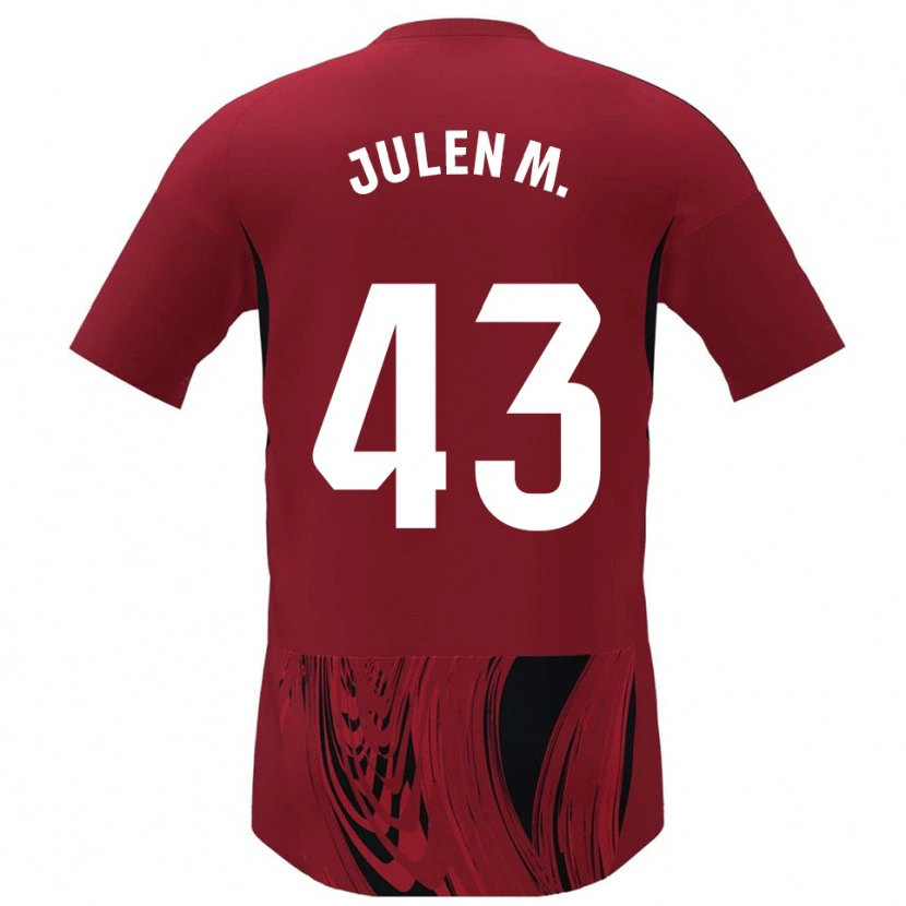 Danxen Kinder Julen Martínez #43 Rot Schwarz Heimtrikot Trikot 2025/26 T-Shirt Österreich