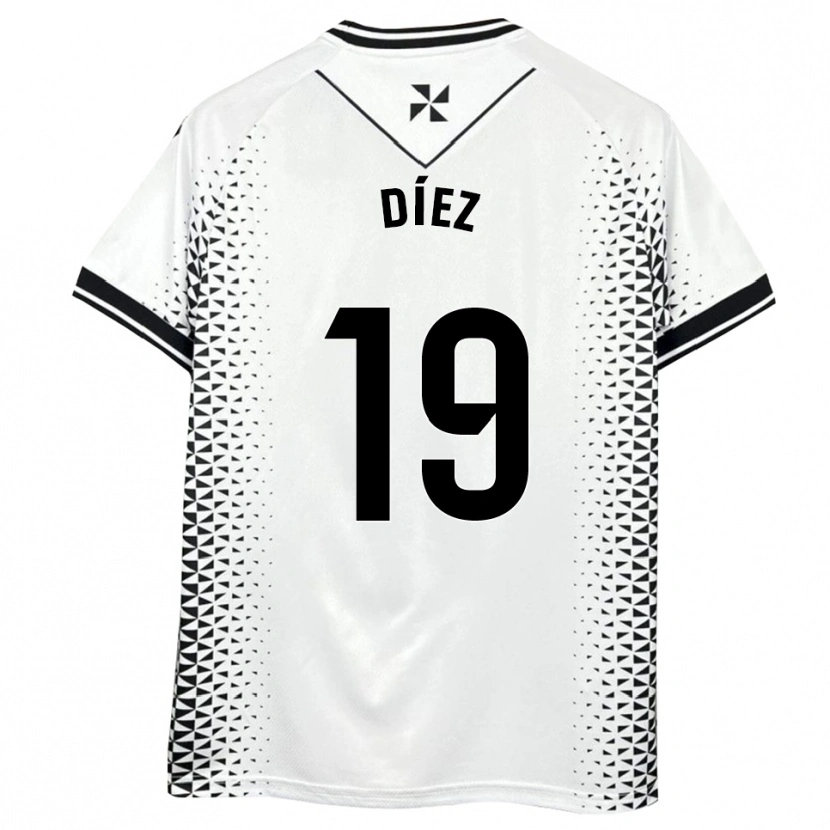 Danxen Kinder Rubén Díez #19 Weiß Schwarz Heimtrikot Trikot 2025/26 T-Shirt Österreich