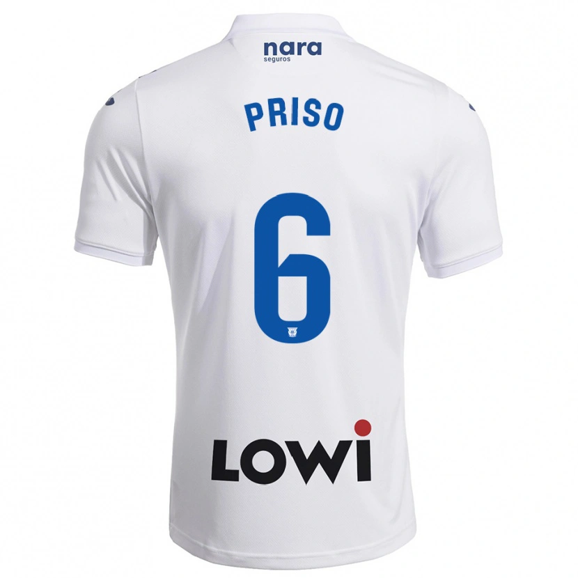 Danxen Kinder Mike Priso #6 Weiß Marine Heimtrikot Trikot 2025/26 T-Shirt Österreich