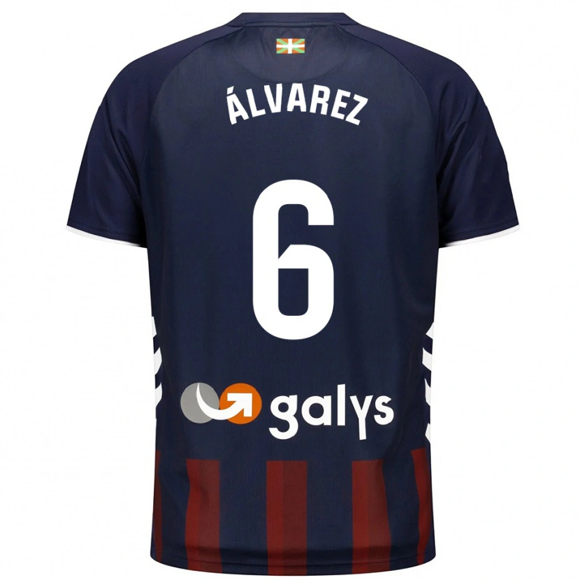 Danxen Kinder Sergio Álvarez #6 Marine Rot Heimtrikot Trikot 2025/26 T-Shirt Österreich