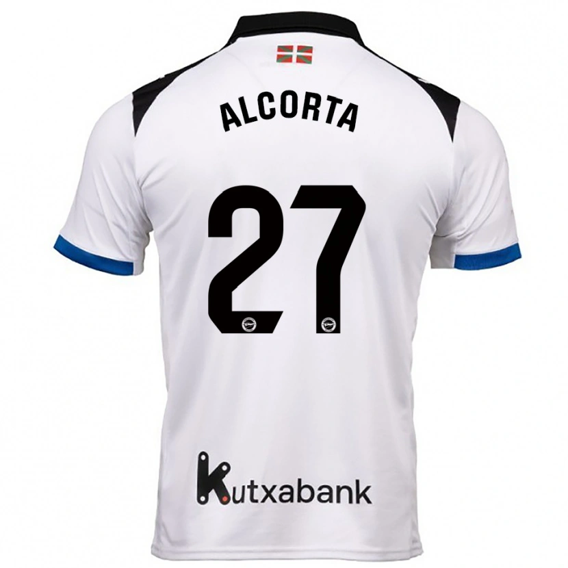 Danxen Kinder Alaitz Alcorta #27 Weiß Blau Auswärtstrikot Trikot 2025/26 T-Shirt Österreich