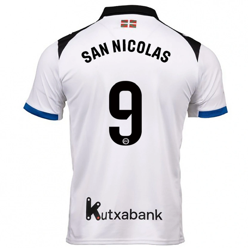 Danxen Kinder Olga San Nicolás #9 Weiß Blau Auswärtstrikot Trikot 2025/26 T-Shirt Österreich
