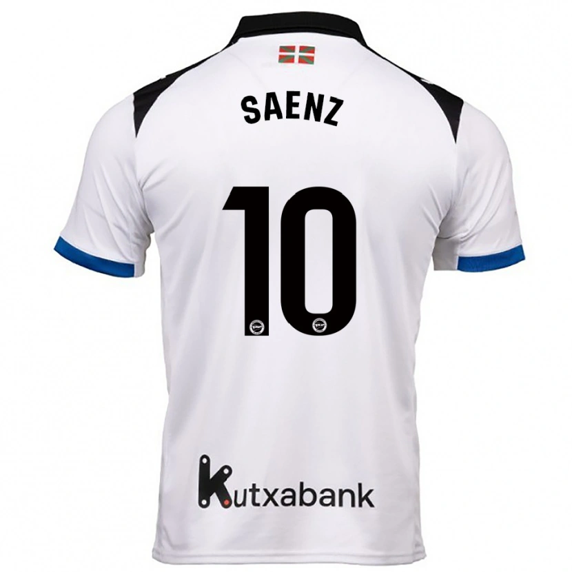 Danxen Kinder Iñaki Saenz #10 Weiß Blau Auswärtstrikot Trikot 2025/26 T-Shirt Österreich