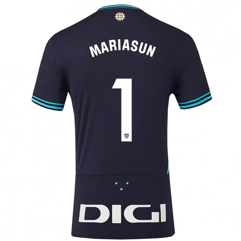 Danxen Kinder María Asunción Quiñones Goikoetxea #1 Marine Himmelblau Auswärtstrikot Trikot 2025/26 T-Shirt Österreich